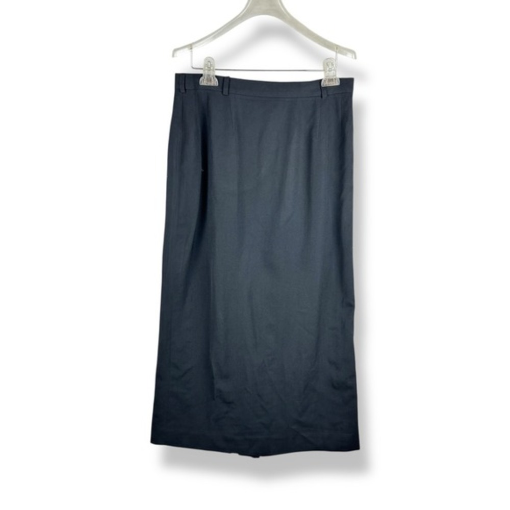 Austin Reed Vintage 100% Worsted Wool Black Midi Skirt Womens Size 14  USA‎ Made
